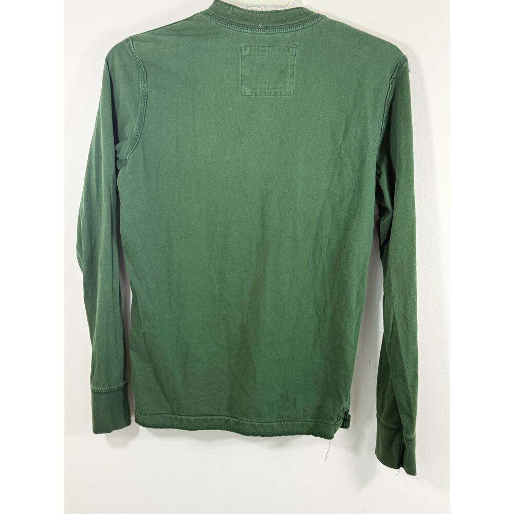 Y2K Aeropostale Henley Long Sleeve Grunge Green Graphic - Picture 4 of 4